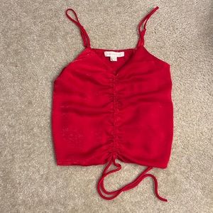 NWOT Monteau Red Satin Tank Top